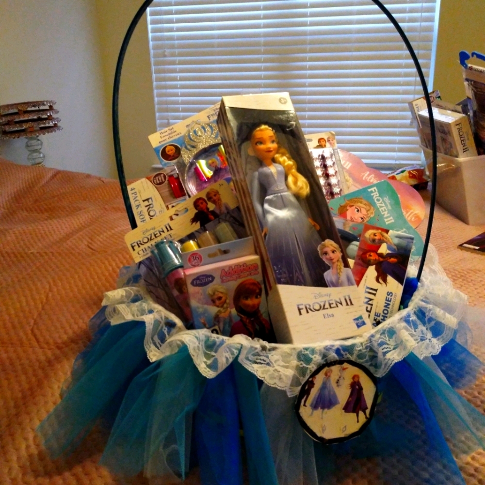Frozen II Themed Easter Basket with Tulle skirt